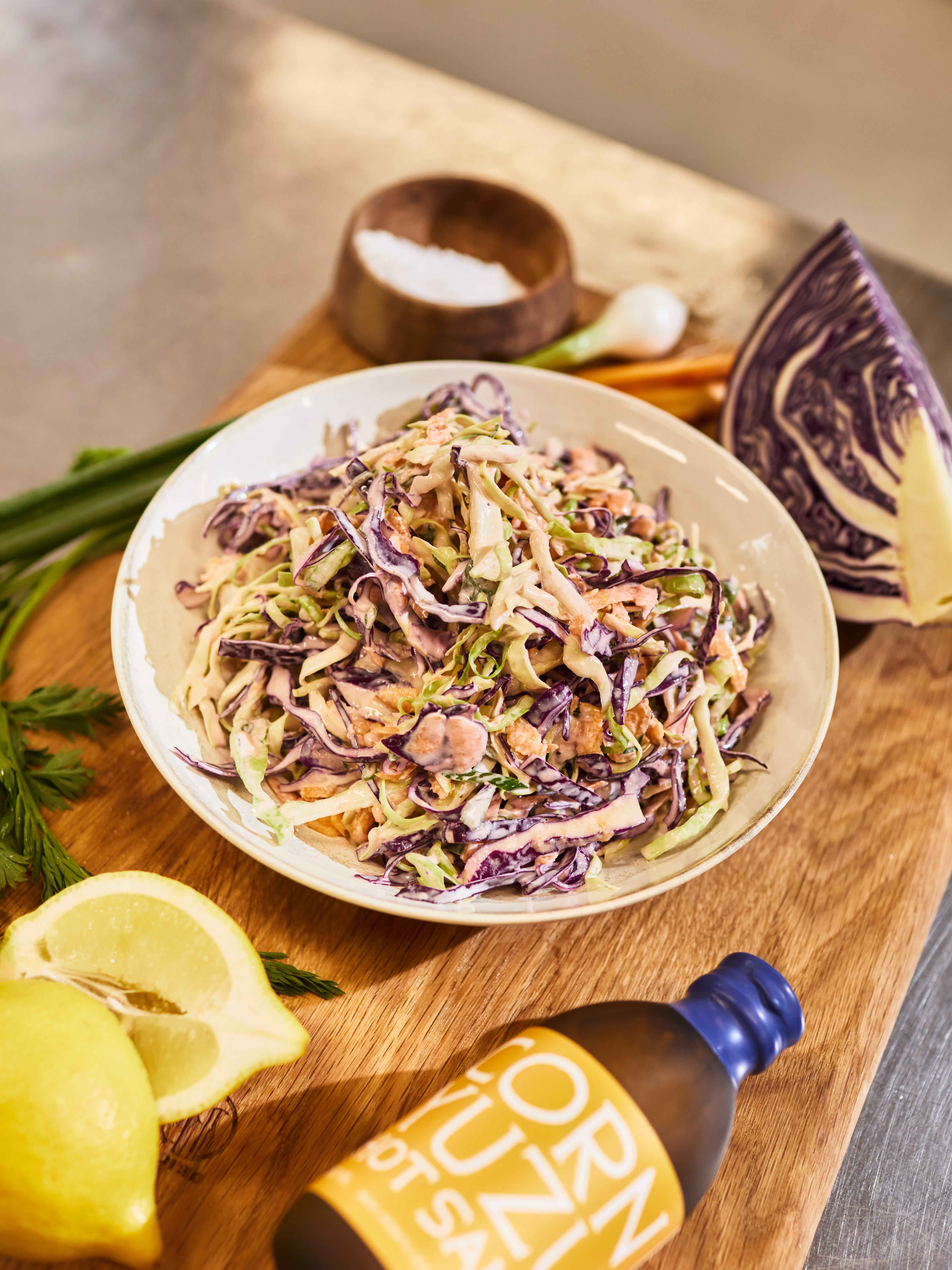 Corn Yuzu Hot Sauce Coleslaw