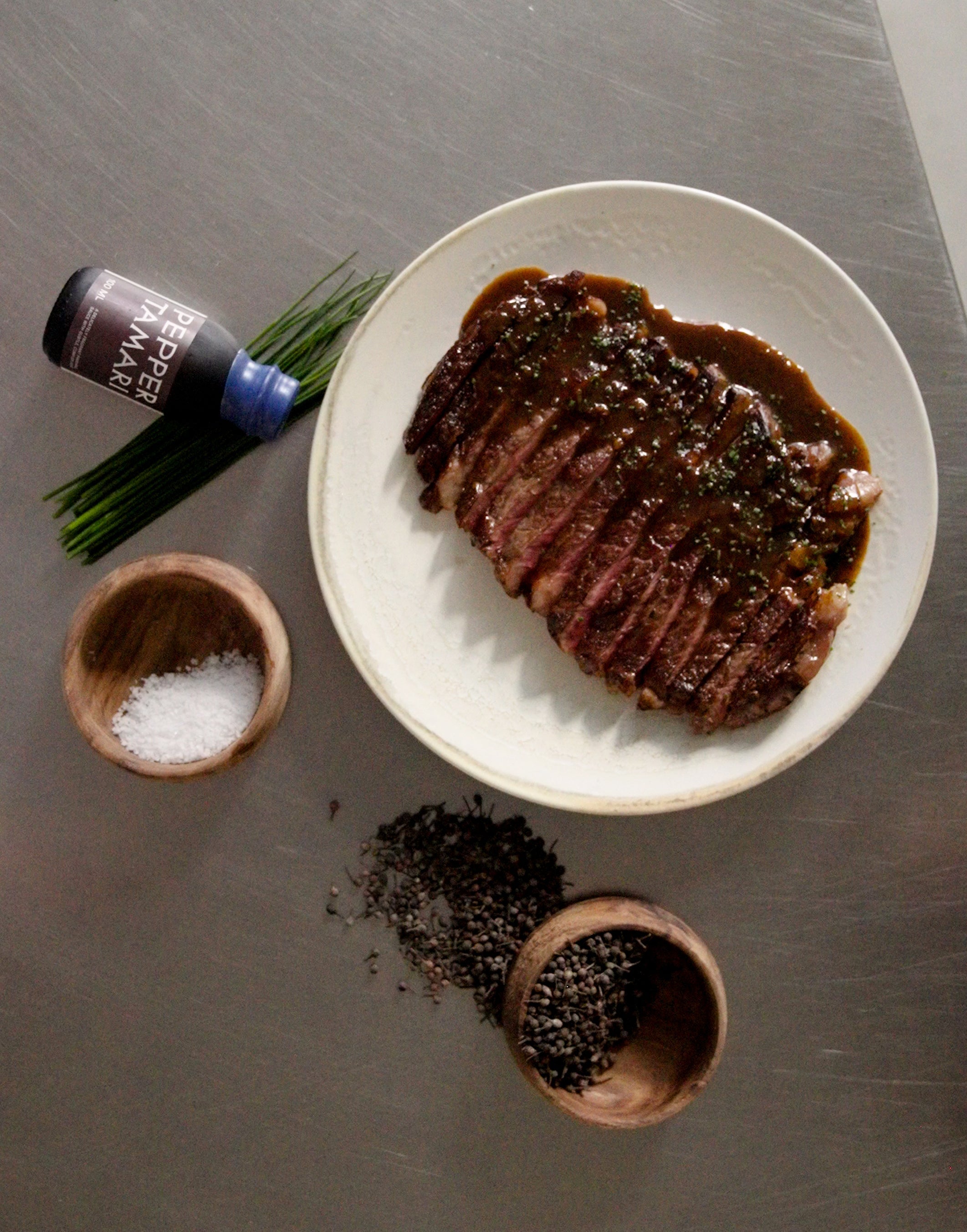 Ribeye Steaks with Peppercorn Sauce
