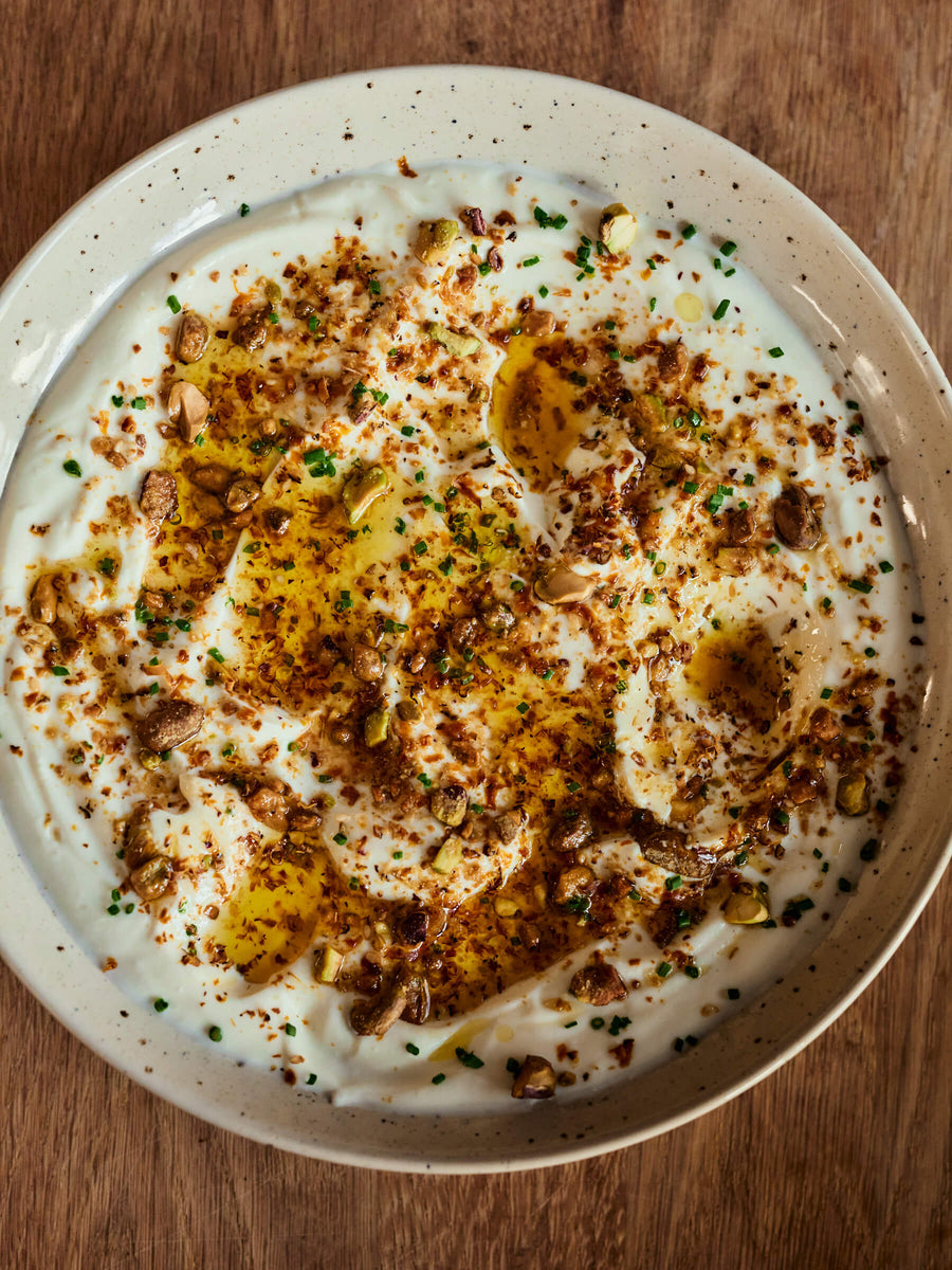 Labneh with Pistachio + Pumpkin Bushi Dukkah