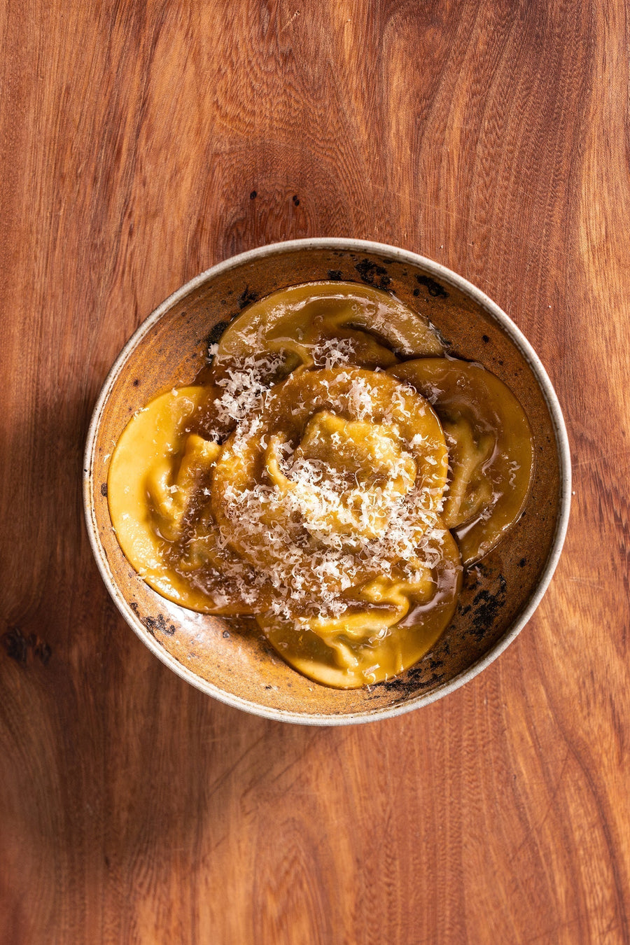 Spinach & Ricotta Ravioli with Mushroom Garum