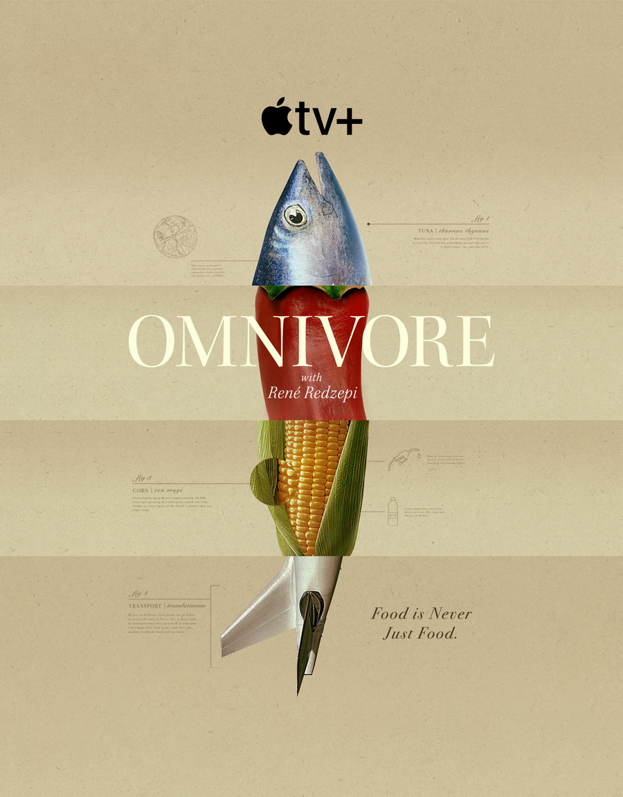 Omnivore with René Redzepi of noma. A documentary series from writer Matt Goulding and filmmaker Cary Joji Fukunaga. A food show exploring chile, tuna, salt, banana, pork, rice, coffee, and corn. Watch on Apple TV+.